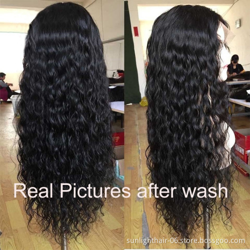 Water Wave Wig Brazilian 4x4 Closure Wig For Women 150 Sunlight Remy Pre Plucked Lace Closure Wig With Baby Hair